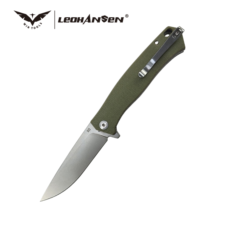 Detailed view of hiking knife features