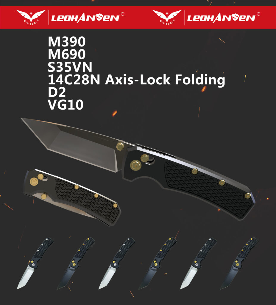 Detailed view of knife components and features